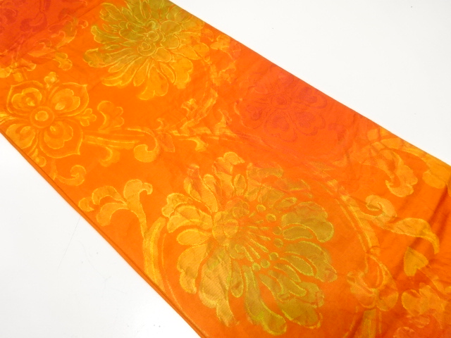 JAPANESE FUKURO OBI / WOVEN FLOWER ARABESQUE